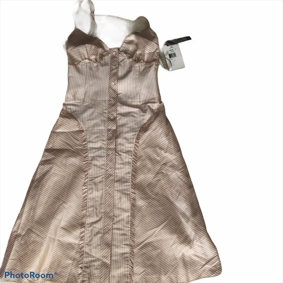 NICOLE MILLER silk pink striped dress - Picture 1 of 9